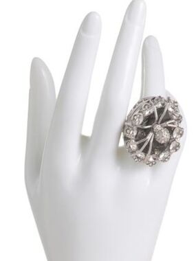 Betsey Johnson Silver and Black Spider Cocktail Ring NWT
